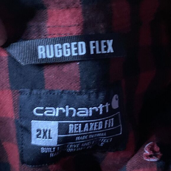 Carhartt Women's Rugged Flex 2XL Midweight Flannel Long Sleeve Plaid Shirt - Picture 3 of 4